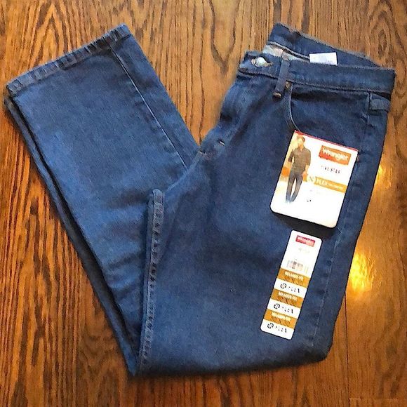 WRANGLER Men’s Relaxed Seat & Thigh Flex Fit Straight Leg Denim Jeans 30x30 NWT - Picture 2 of 10